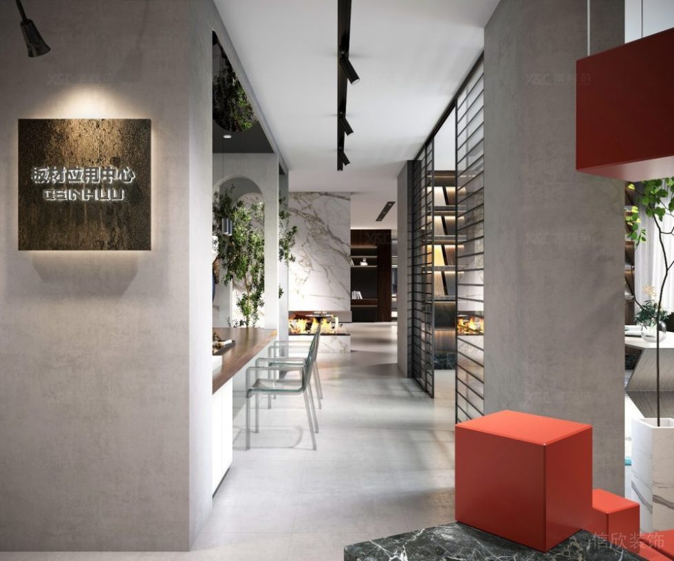 現(xiàn)代簡約風(fēng)格辦公室案例休閑區(qū)走廊裝修圖