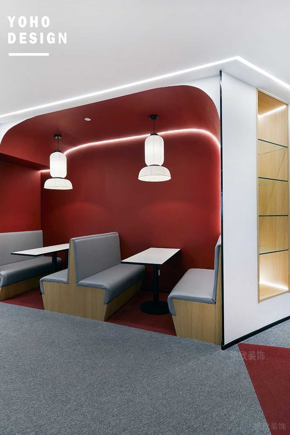 現(xiàn)代簡(jiǎn)約風(fēng)格辦公室卡座洽談區(qū)裝修圖