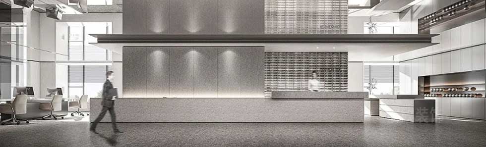 現(xiàn)代簡(jiǎn)約風(fēng)格辦公室前廳服務(wù)臺(tái)裝修圖