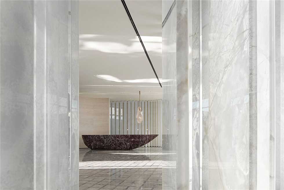 現(xiàn)代簡(jiǎn)約風(fēng)格辦公室前臺(tái)接待廳裝修圖