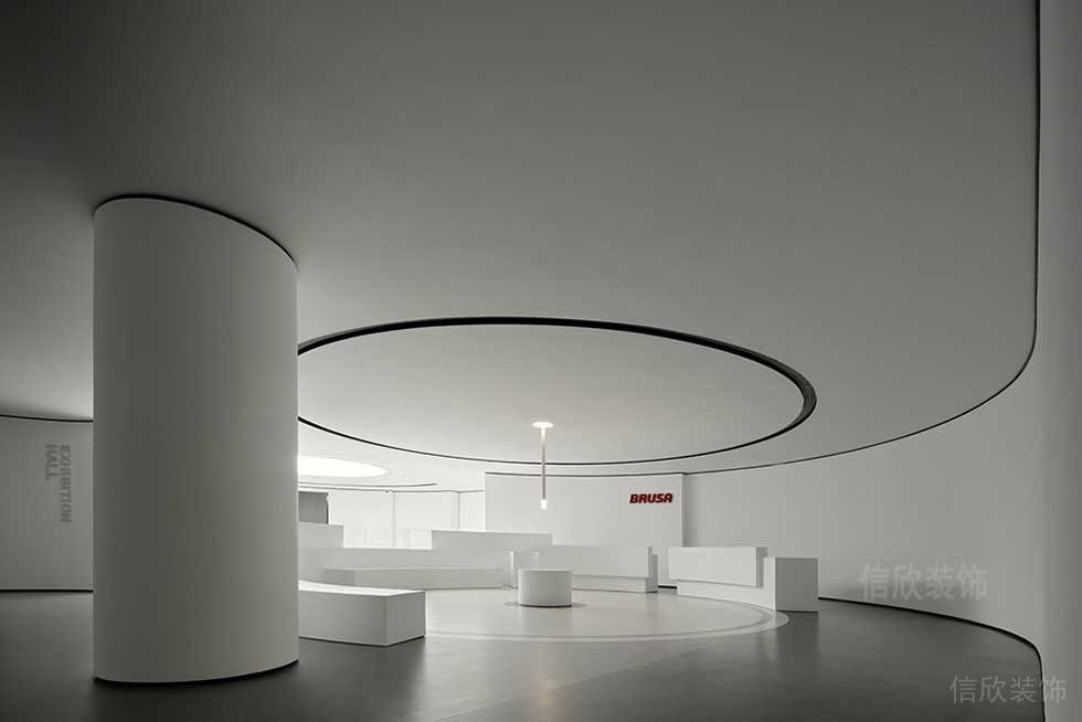 現(xiàn)代簡約風格辦公室裝修工程中庭空間效果圖