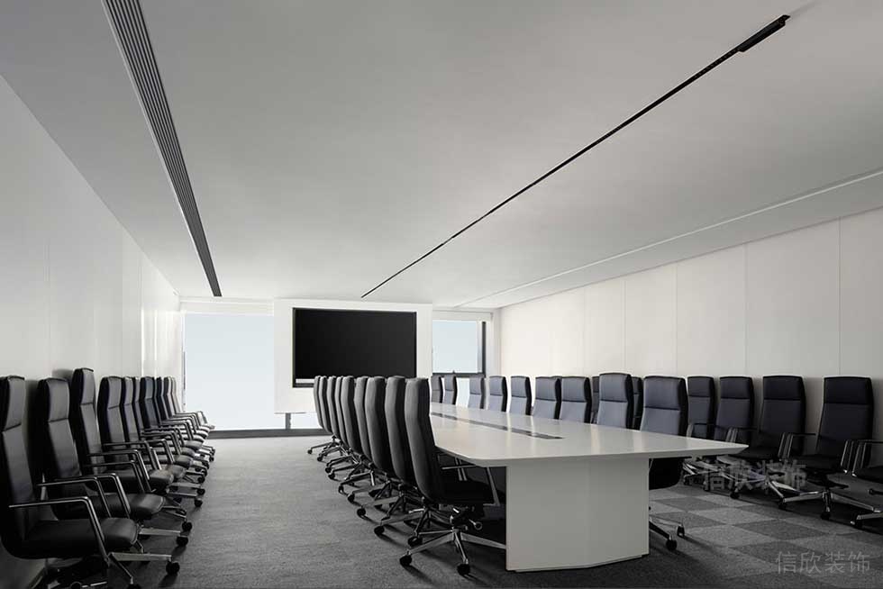 現(xiàn)代簡約風(fēng)格集團(tuán)辦公空間會議室裝修圖