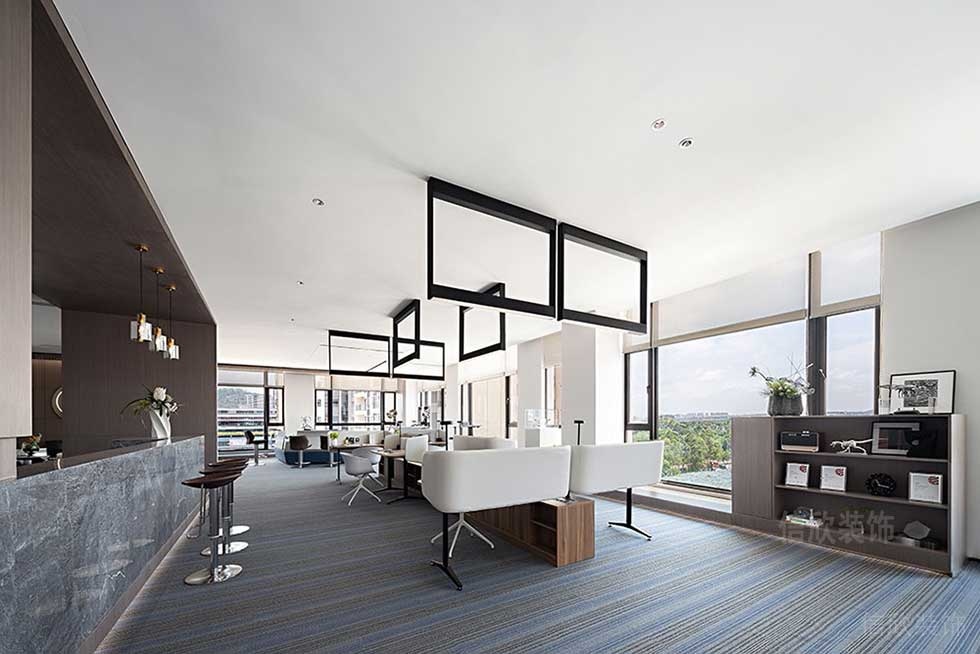 現(xiàn)代簡約風(fēng)格企業(yè)公司多功能辦公廳裝修圖