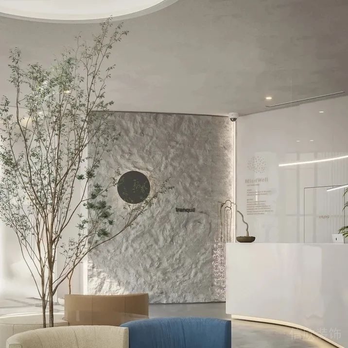 現(xiàn)代簡約風格商務(wù)辦公空間前廳裝修圖