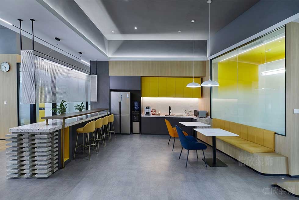 現(xiàn)代簡約風格商務(wù)辦公室茶水間效果圖