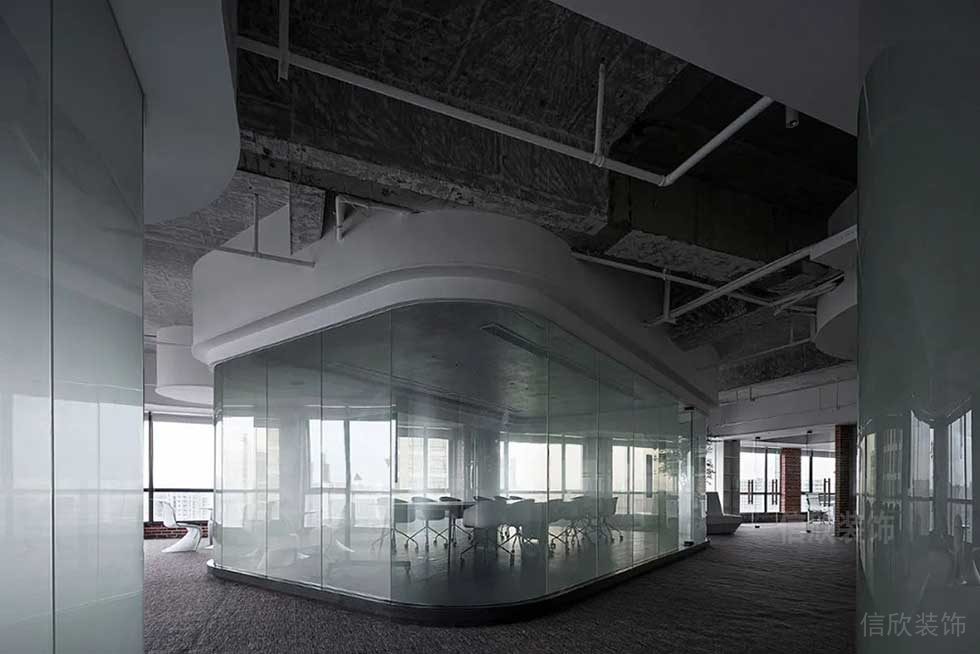 現(xiàn)代簡約風(fēng)格商務(wù)公司玻璃房會議室效果圖