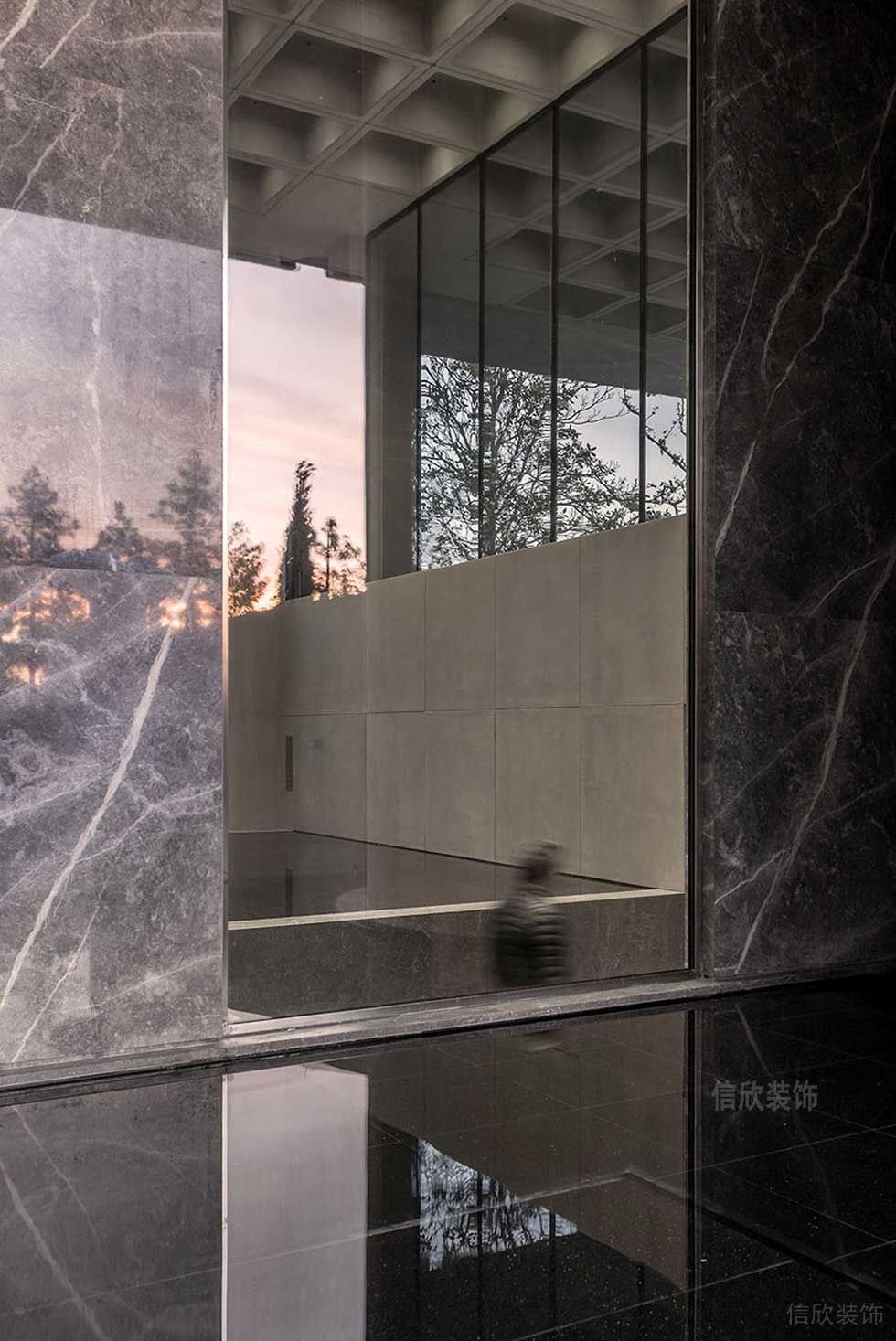 現(xiàn)代簡約風(fēng)格商業(yè)公司大堂過道空間效果圖