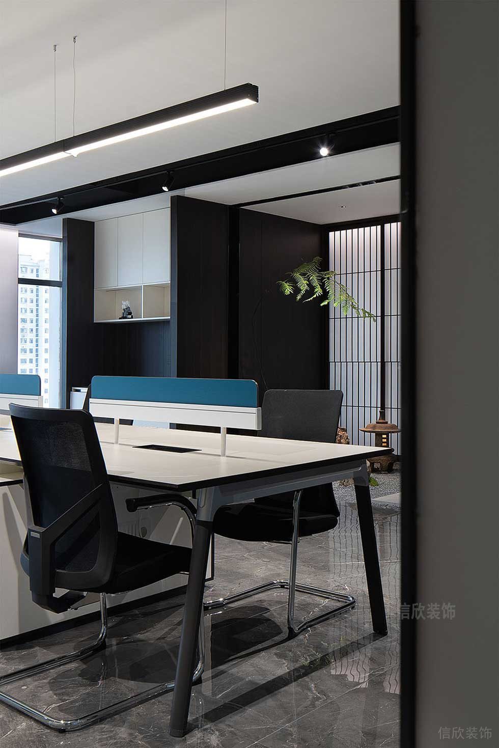 現(xiàn)代簡約風(fēng)格公司案例公共辦公區(qū)效果圖