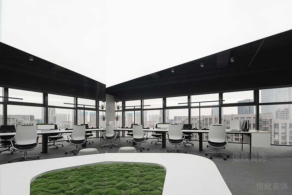 現(xiàn)代簡約風(fēng)格寫字樓案例開放式辦公區(qū)裝修圖