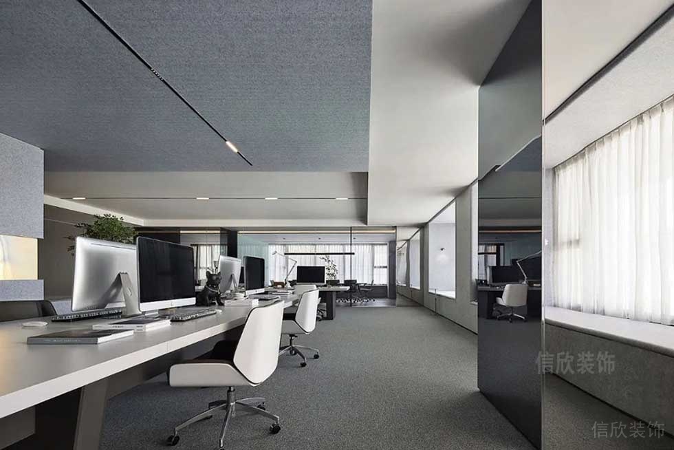 現(xiàn)代簡約風格公司辦公區(qū)過道空間效果圖