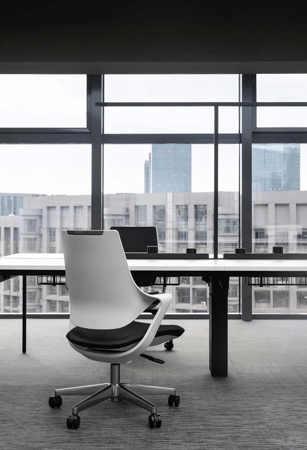 現(xiàn)代簡(jiǎn)約風(fēng)格公司裝修工程開(kāi)放式辦公區(qū)效果圖