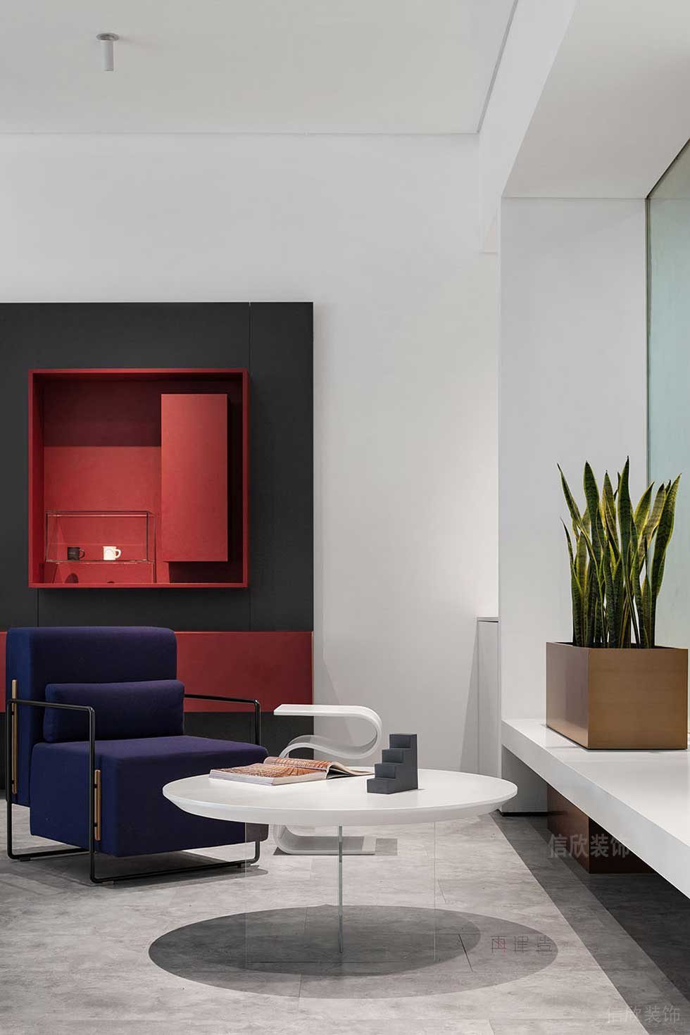 現(xiàn)代簡約風(fēng)格藝術(shù)機(jī)構(gòu)辦公室休閑區(qū)設(shè)計圖