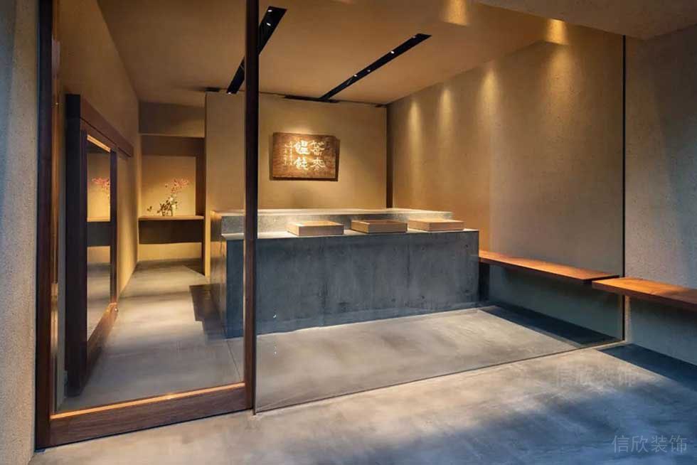 新中式風(fēng)格辦公室案例前廳空間裝修圖