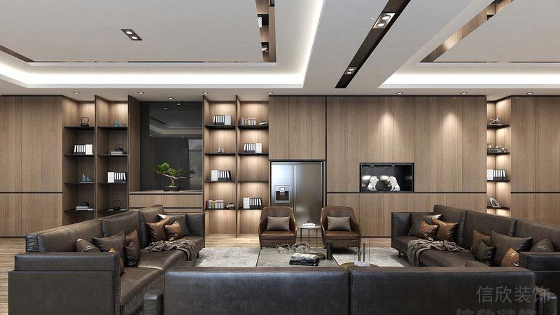 透明的玻璃隔斷不僅增加了采光，還延伸的空間感。