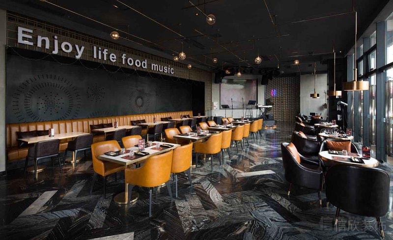 黑色過道裝修大理石肌理效果圖就餐區(qū)