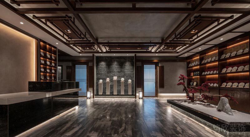 深圳羅湖餐飲茶室裝修設(shè)計(jì)圖大堂氛圍