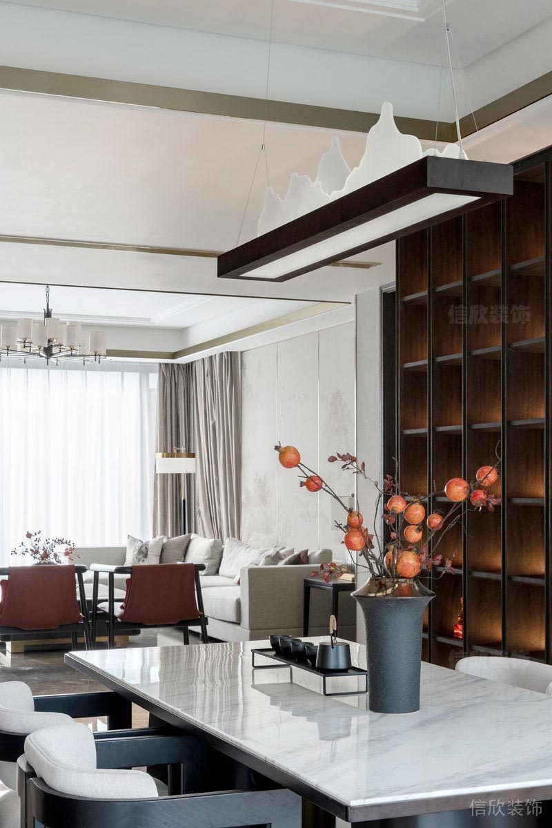 大理石就餐區(qū)餐廳裝修簡約風(fēng)木柜定制設(shè)計(jì)圖