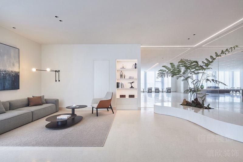 休閑區(qū)沙發(fā)灰色地毯