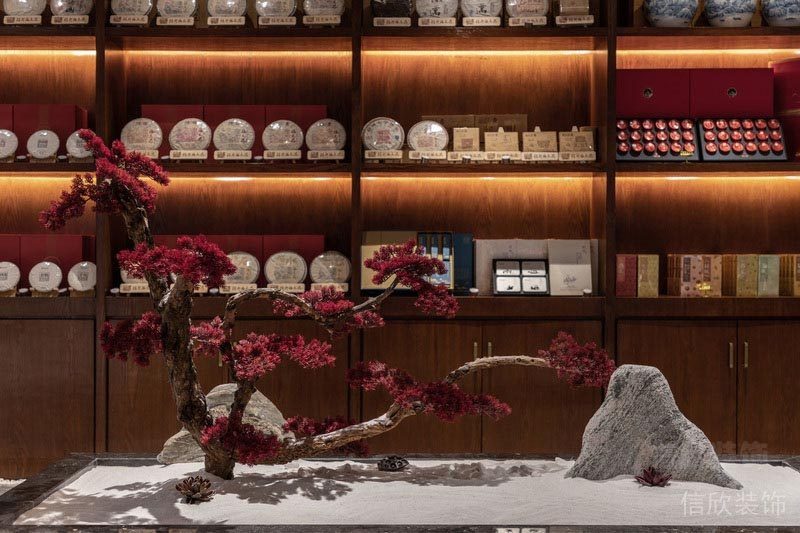 深圳羅湖餐飲茶室裝修設(shè)計(jì)圖大堂園藝情景展示區(qū)