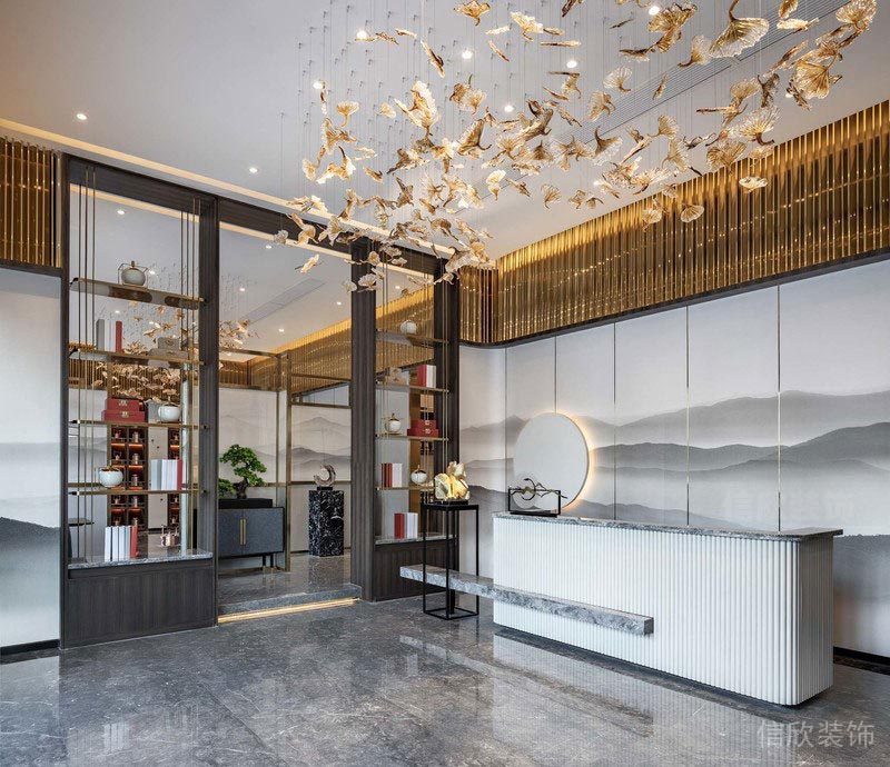 深圳龍崗餐飲店裝修圖前臺服務(wù)區(qū)