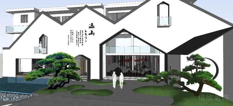 南山餐廳裝修設(shè)計(jì)效果圖外觀立體透視圖