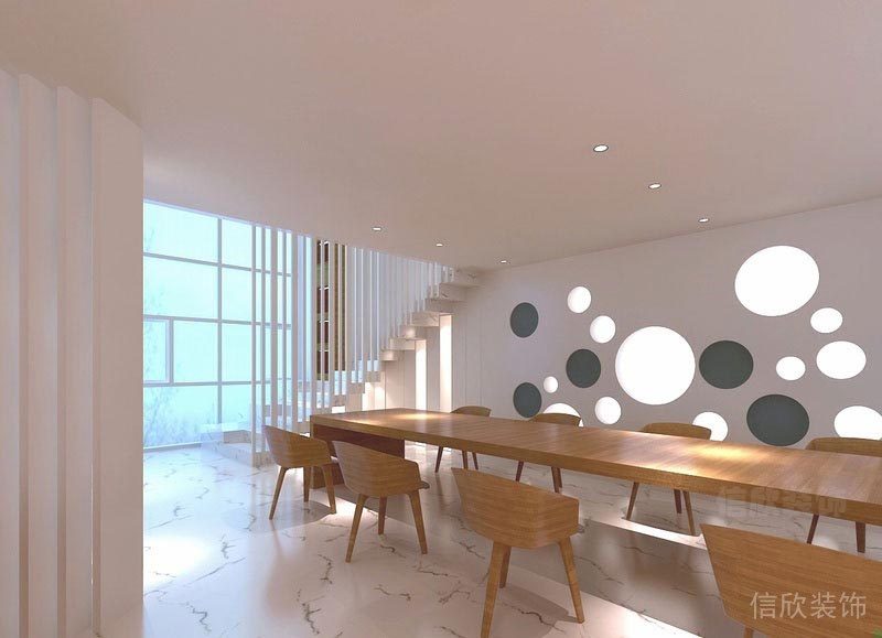 簡約辦公空間會議區(qū)設計圖