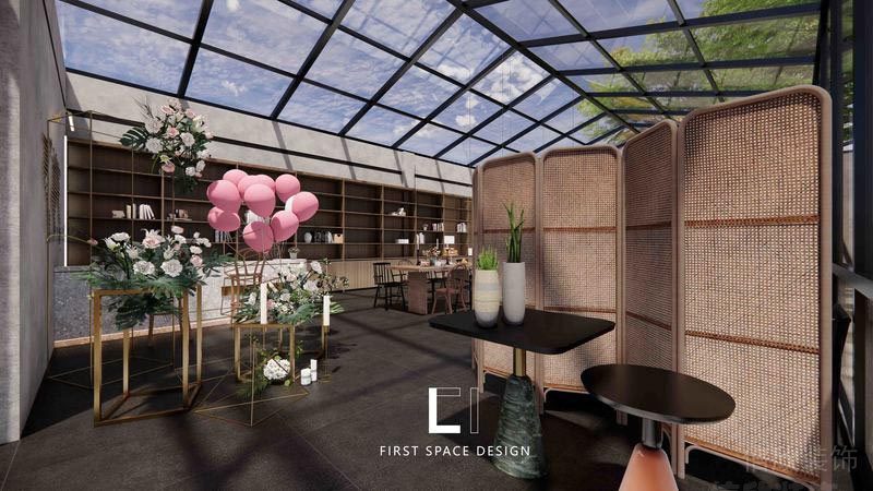 福田餐廳裝修私房菜設(shè)計(jì)效果圖露臺(tái)與花房