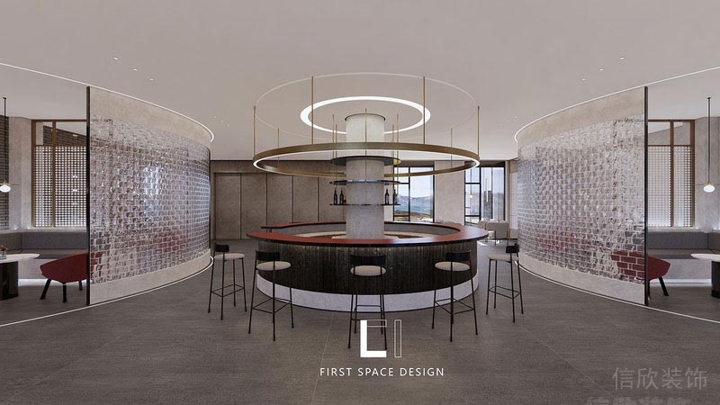 福田餐廳裝修私房菜設(shè)計效果圖吧臺