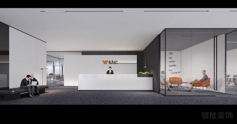 地產(chǎn)公司辦公室前臺效果圖
