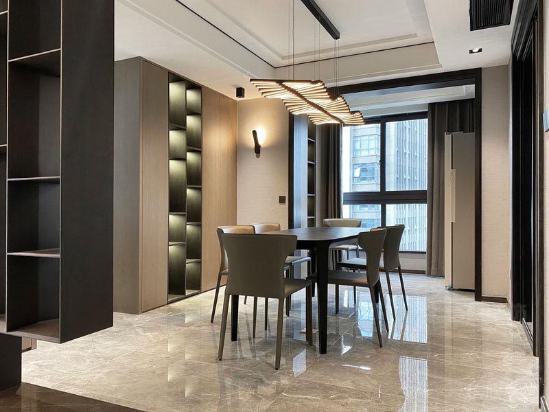 羅湖區(qū)招商中環(huán)現(xiàn)代風(fēng)格的家庭住宅舊房裝修案 餐廳