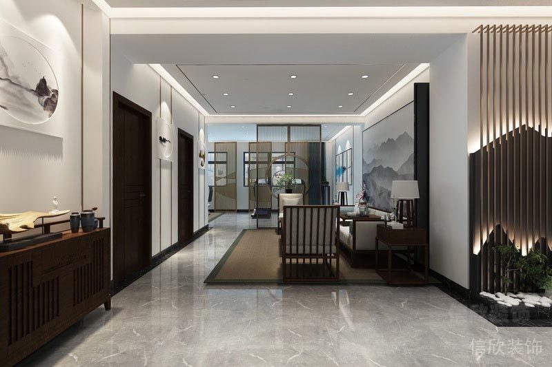 福田區(qū)前海金融中心新中式辦公室設(shè)計