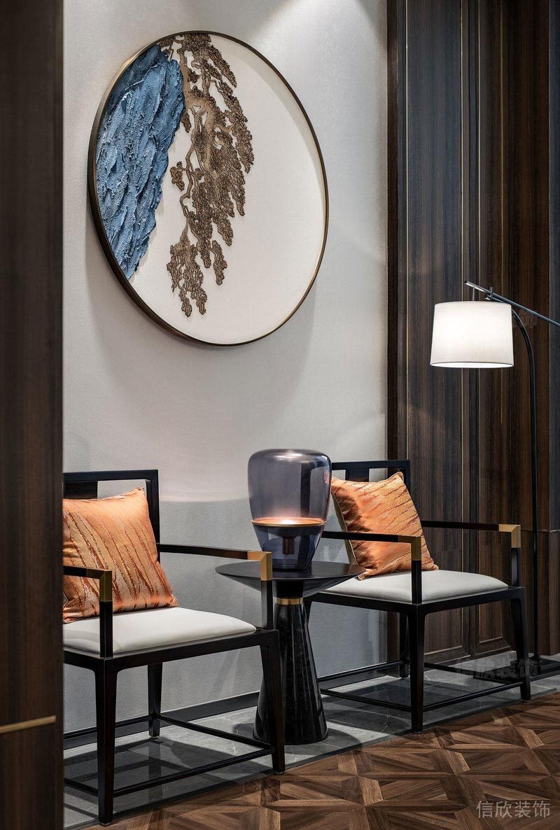 深圳龍崗餐飲店裝修圖高級(jí)經(jīng)典包間墻面涂料