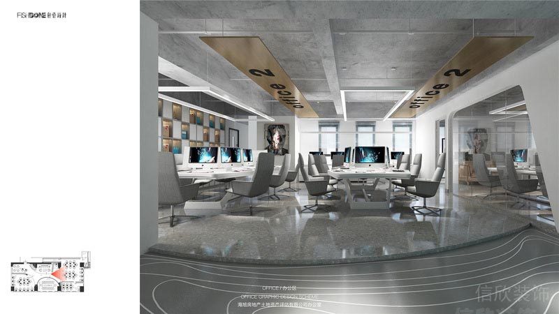 福田辦公室設(shè)計(jì)辦公區(qū)效果圖