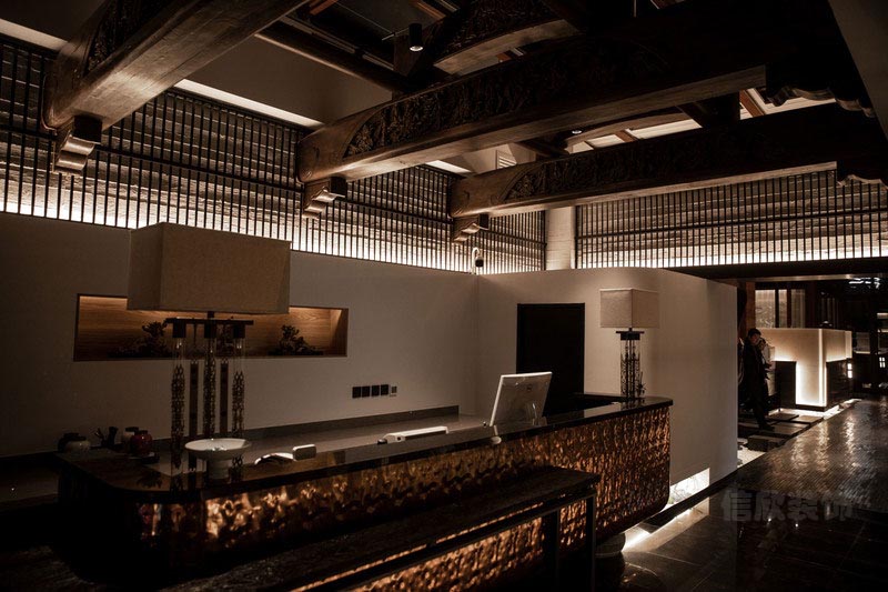 深圳羅湖新中式餐飲會(huì)所裝修設(shè)計(jì)施工前廳