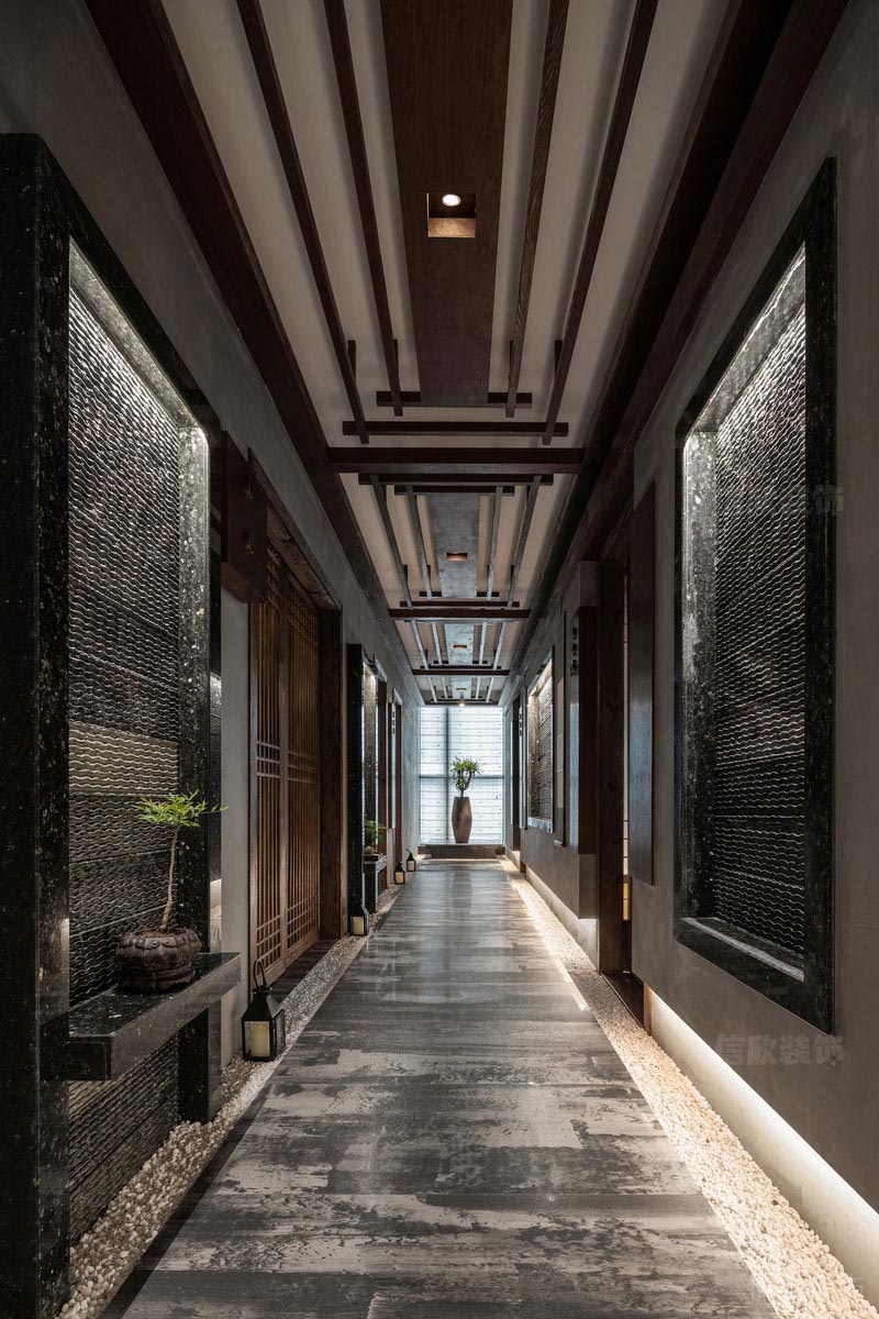 深圳羅湖餐飲茶室裝修設(shè)計(jì)圖走廊過道