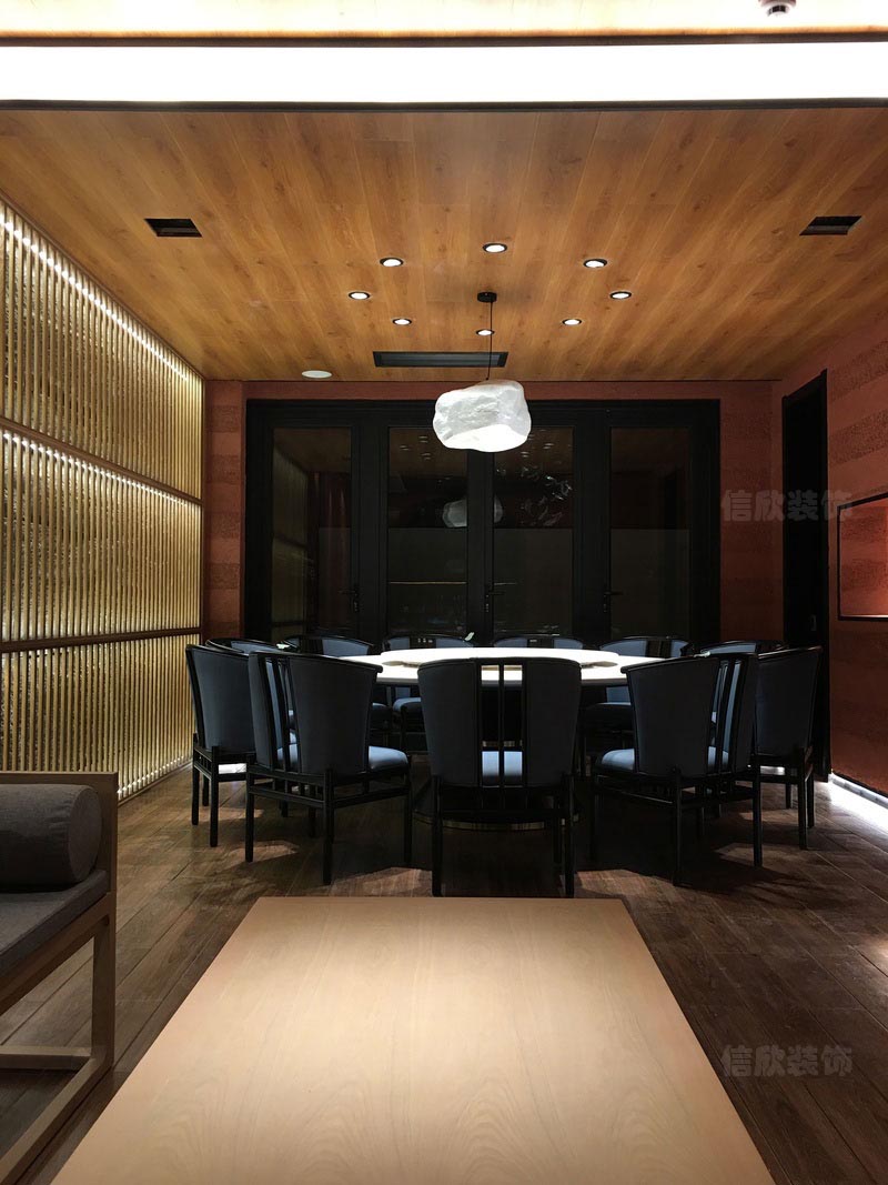 深圳羅湖新中式餐飲會(huì)所裝修設(shè)計(jì)施工包房家具