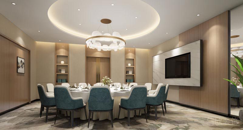 深圳寶安餐飲飯館食堂裝修設(shè)計圖員工聚會包間