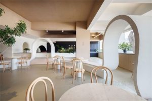 深圳簡約風(fēng)格素食館裝修設(shè)計(jì)大廳用餐區(qū)效果圖