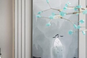 中國畫中國風裝修設(shè)計墻體線條黑白色調(diào)墻體設(shè)計客廳裝修