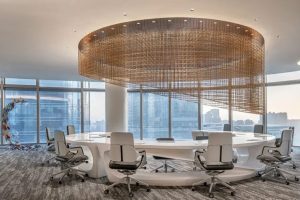 寶安區(qū)榮超濱海大廈輕奢風(fēng)格辦公室裝修開放式辦公區(qū)效果圖