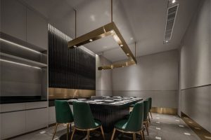 深圳寶安輕奢風(fēng)格鐵板燒餐廳裝修設(shè)計貴賓包廂效果圖