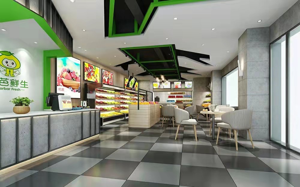 深圳鹽田水果店前臺(tái)裝修案例