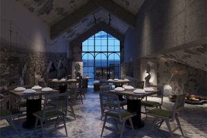 深圳龍華后現(xiàn)代工業(yè)混搭式異域風(fēng)情餐廳裝修設(shè)計(jì)大廳效果圖