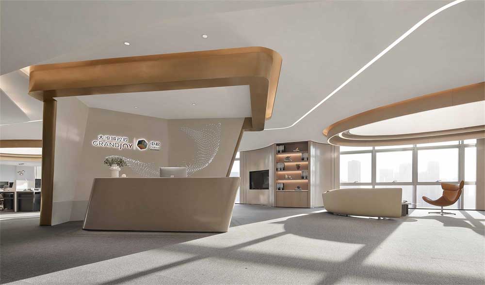 深圳寶安區(qū)現(xiàn)代風格高級辦公室設計裝修-前臺