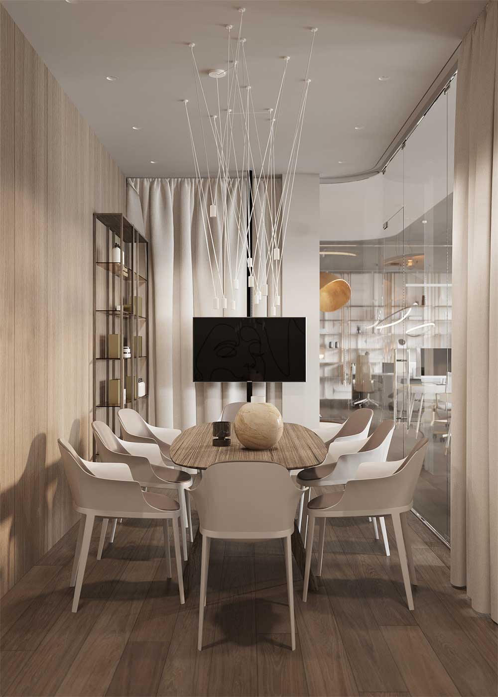 深圳羅湖500平方簡約風(fēng)格辦公室裝修會議室