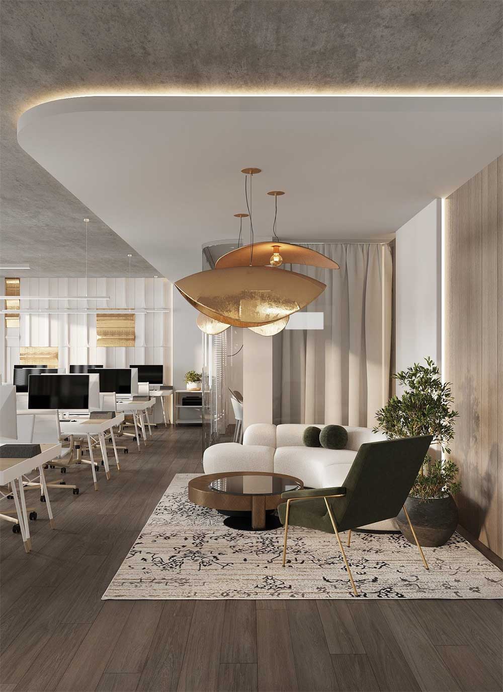 深圳羅湖500平方簡約風(fēng)格辦公室裝修接待區(qū)