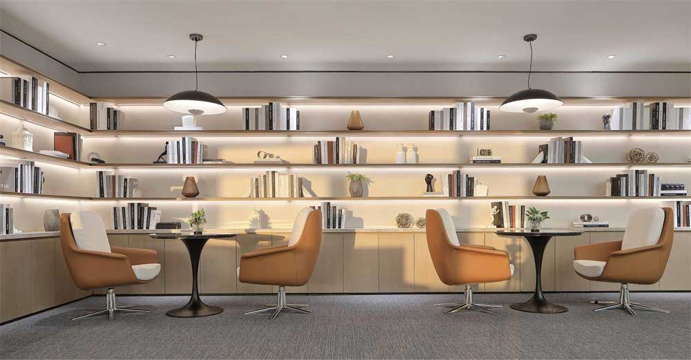 深圳寶安區(qū)現(xiàn)代風格高級辦公室設計裝修-洽談區(qū)