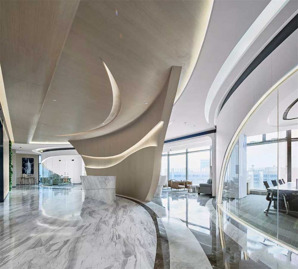 深圳市南山1200平輕奢風(fēng)金融公司辦公室裝修大廳 深圳市南山1200平輕奢風(fēng)金融公司辦公室裝修大廳