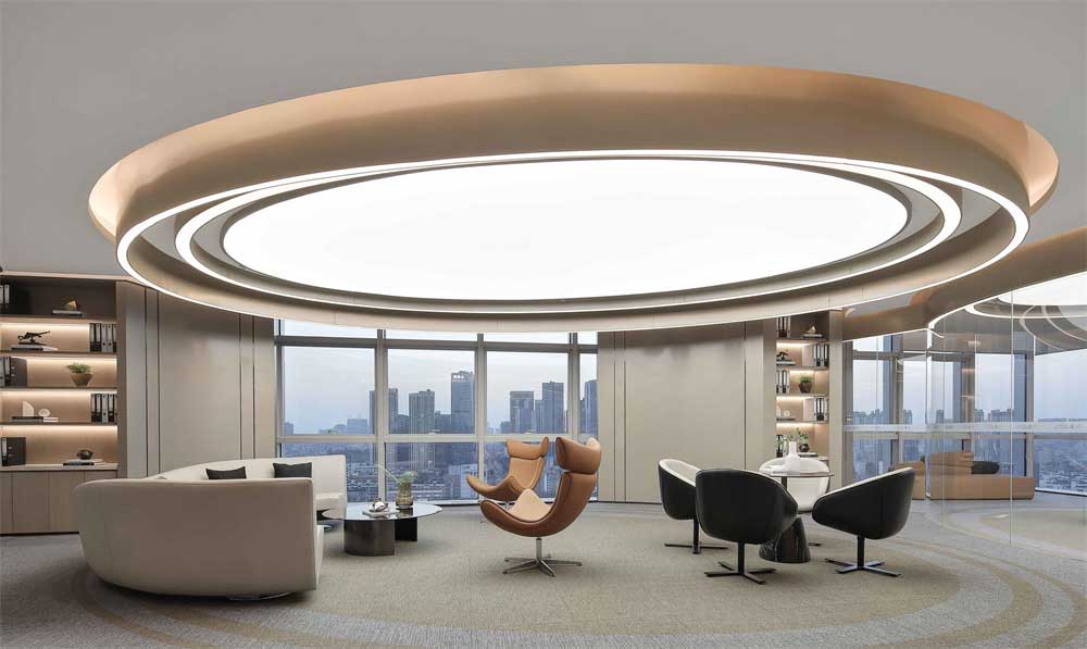 深圳寶安區(qū)現(xiàn)代風格高級辦公室設計裝修-洽談區(qū)