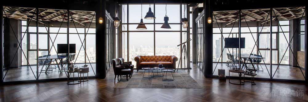 深圳輕奢風(fēng)復(fù)古深色自然木質(zhì)肌理理創(chuàng)意金屬玻璃會議室裝修